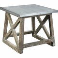 Boraam 22 x 22 x 20 in. Martin Side Table in Natural & Zinc Top 17223